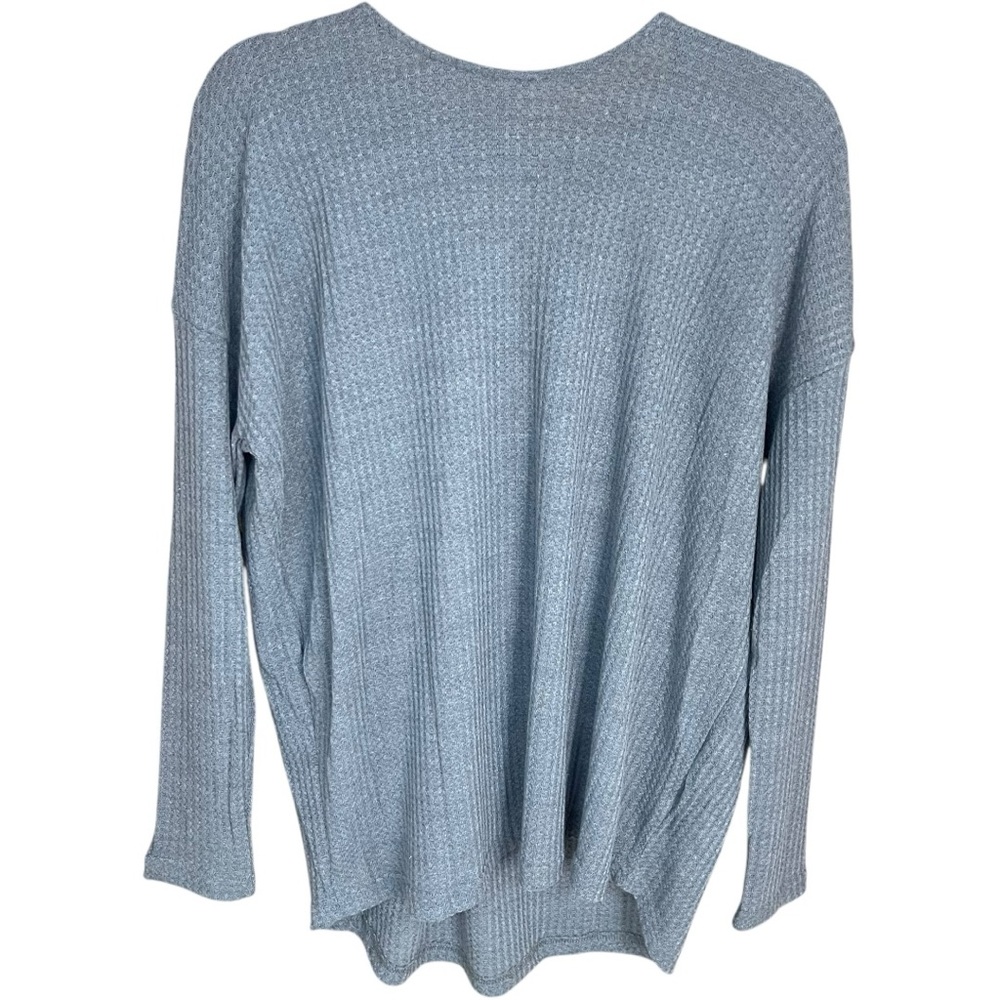 Very J Lace Up Thermal Shirt Gray